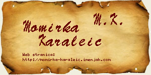 Momirka Karaleić vizit kartica